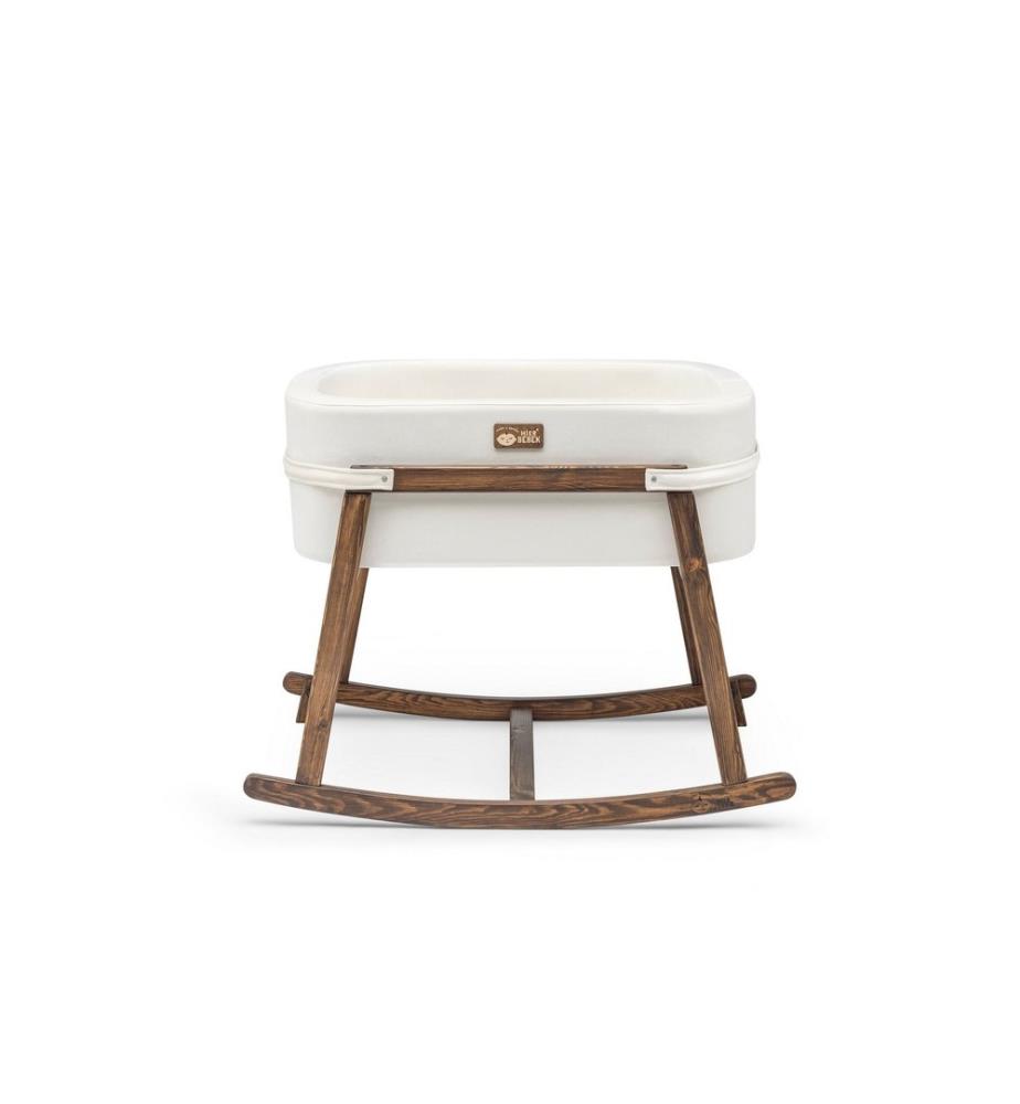 Cradle, White Walnut, Pine Wood Frame, Polyester Fabric