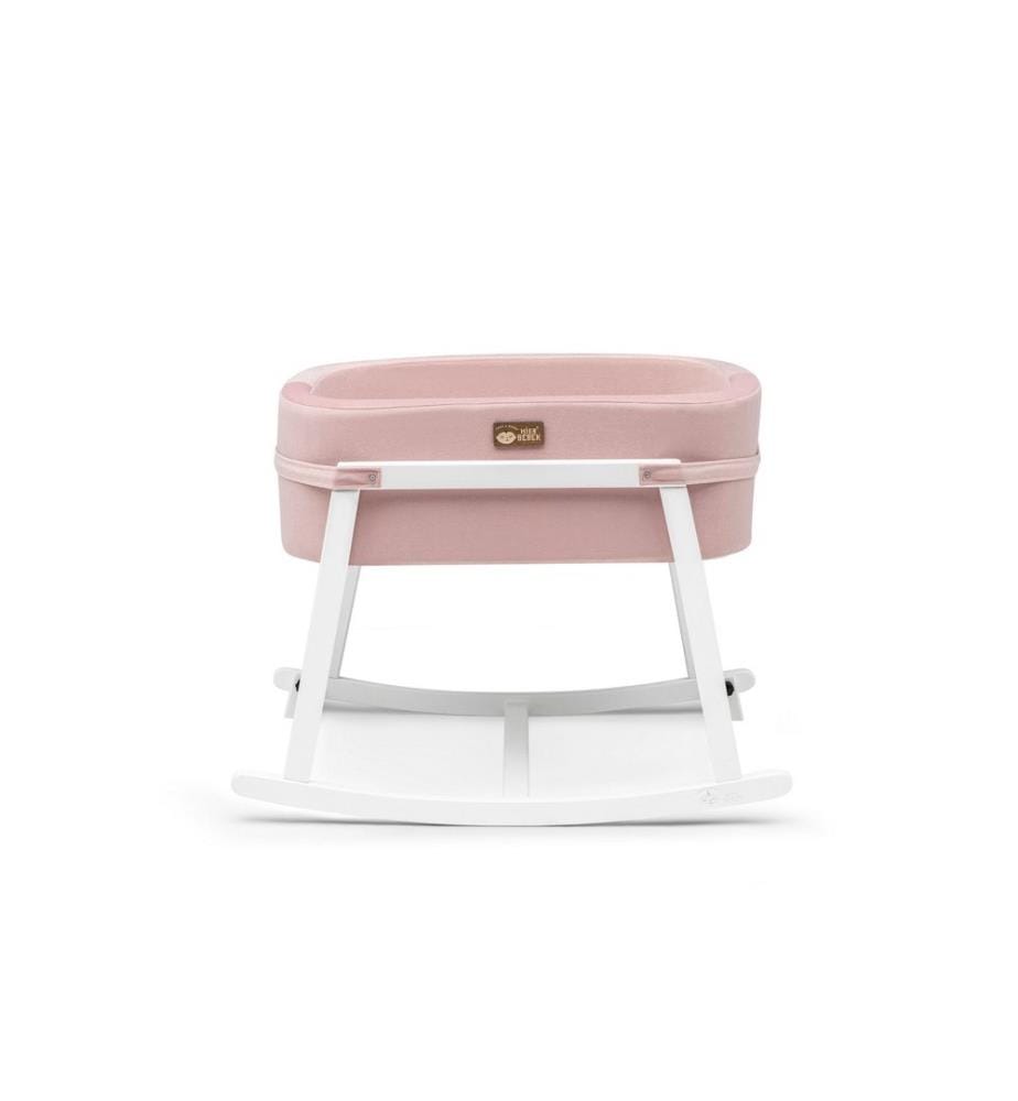 Cradle, Pink White, Pine Wood Frame, Polyester Fabric