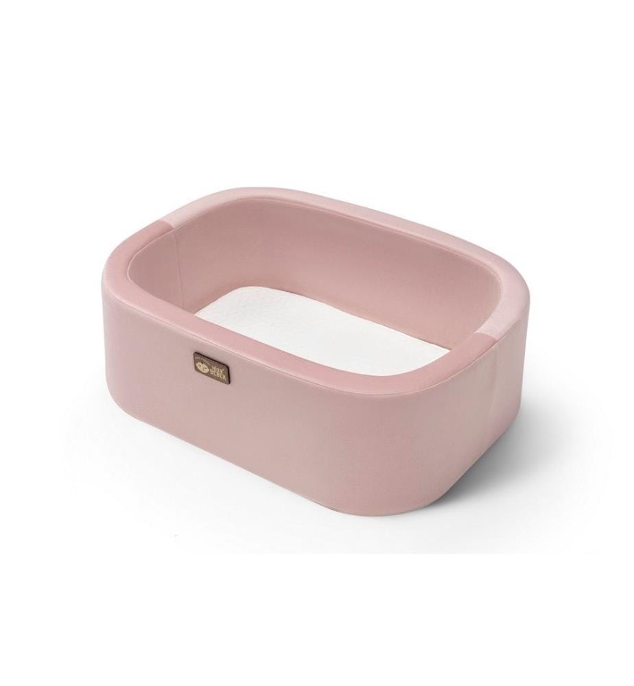 Cradle, Pink White, Pine Wood Frame, Polyester Fabric
