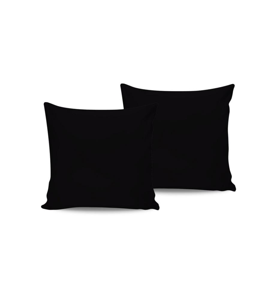 Ensemble de taies d'oreiller en satin, 2 pièces, noir, 100% coton satin