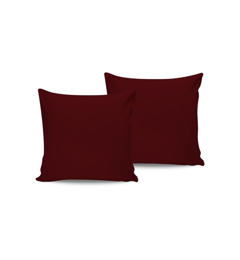 Ensemble de taies d'oreiller en satin, 2 pièces, marron, 100% coton satin