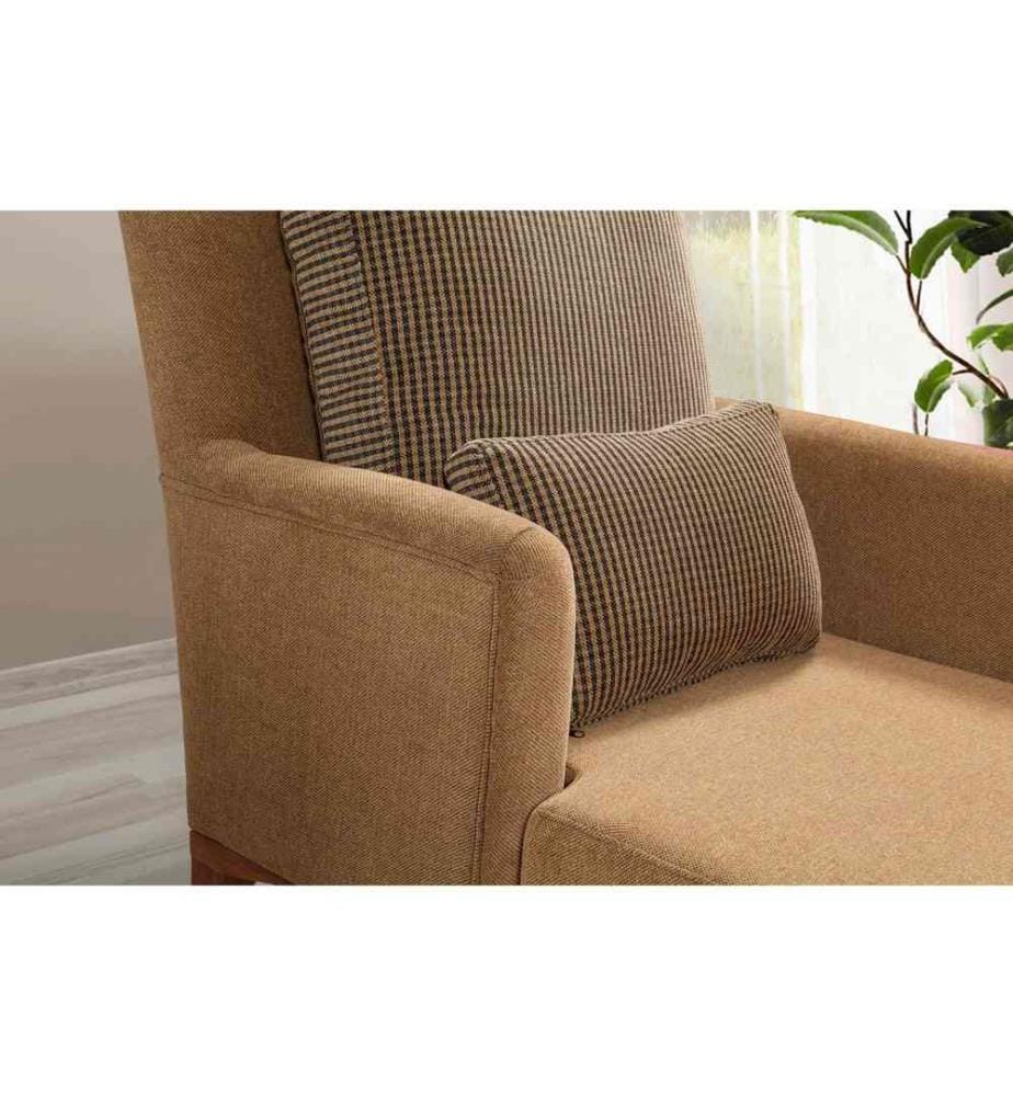 Daybed, Senf, Rahmen: Buchenholz, Stoff: 100% Strickstoff