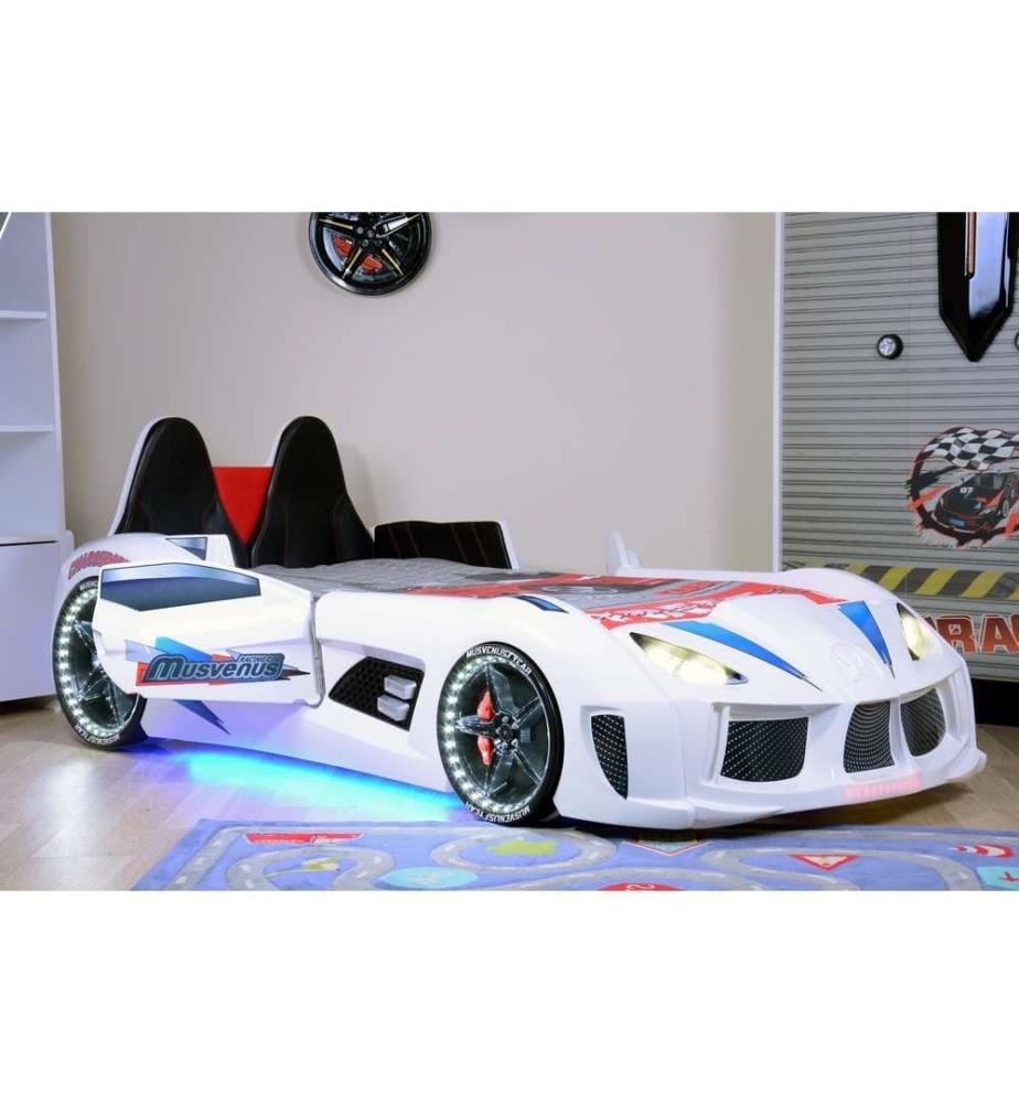 Car Bed, Multicolor, Melamine Coated Particle Board Body, ABS Outer Side