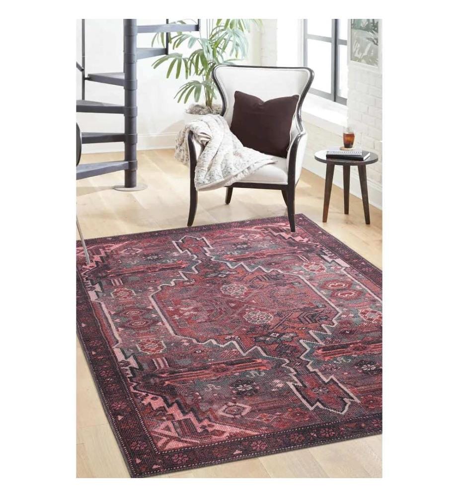 Tappeto, 75 x 230, bordeaux, 100% POLIESTERE