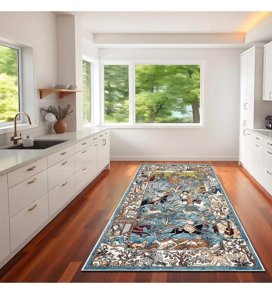 Tappeto, 160 x 230, blu, 100% POLIESTERE