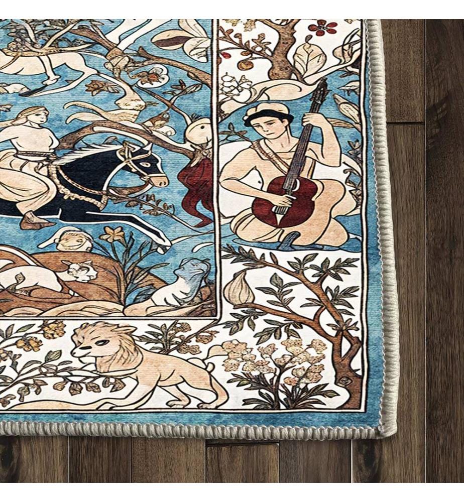 Tappeto, 160 x 230, blu, 100% POLIESTERE