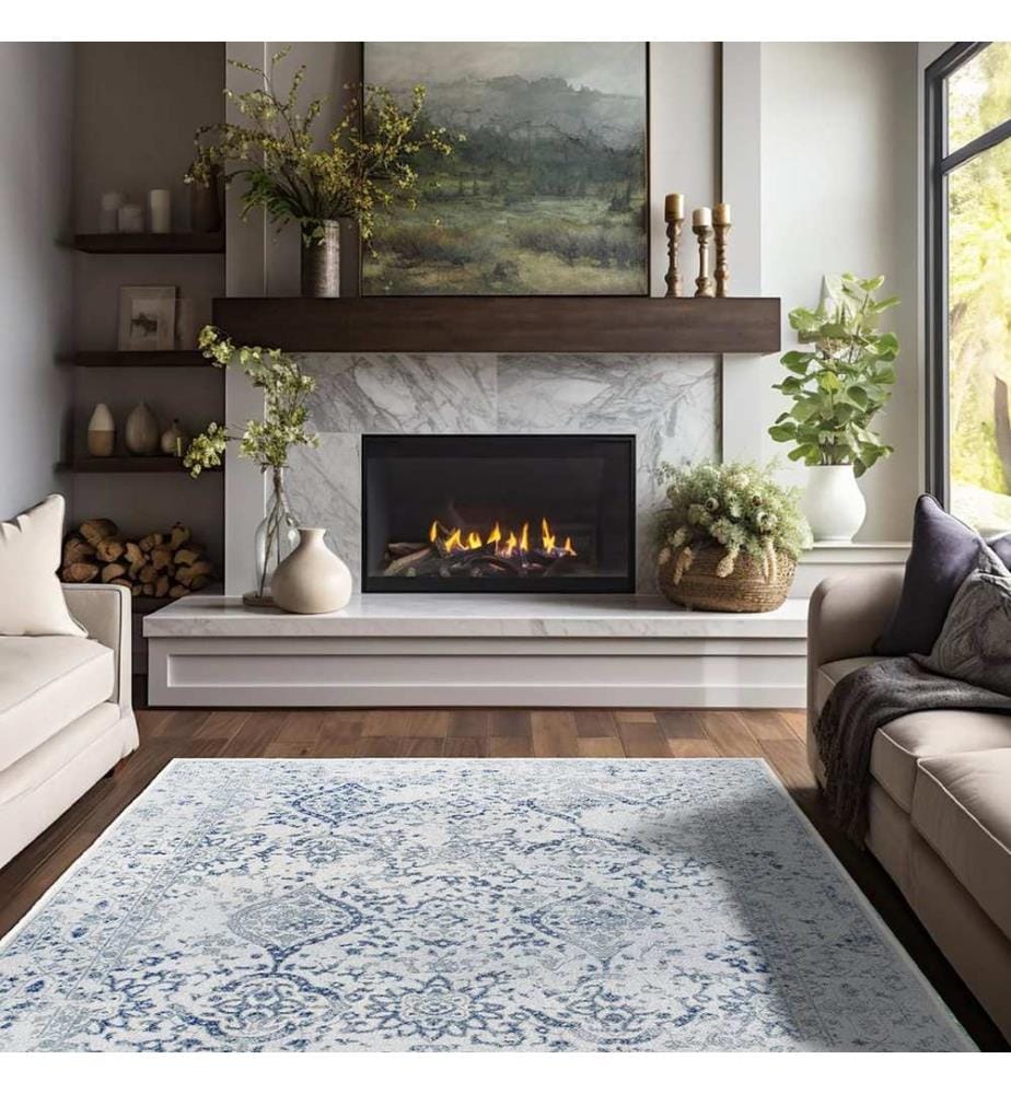Tappeto, 160 x 230, blu, 100% POLIESTERE