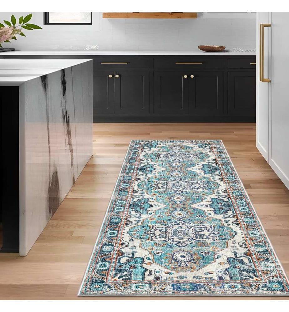 Tappeto, 160 x 230, blu, 100% POLIESTERE