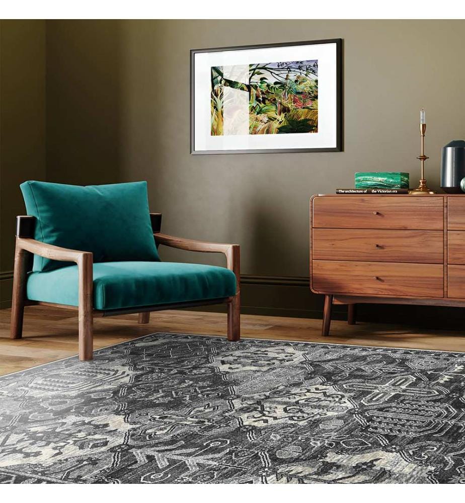 Tappeto, 160 x 230, nero, 100% POLIESTERE