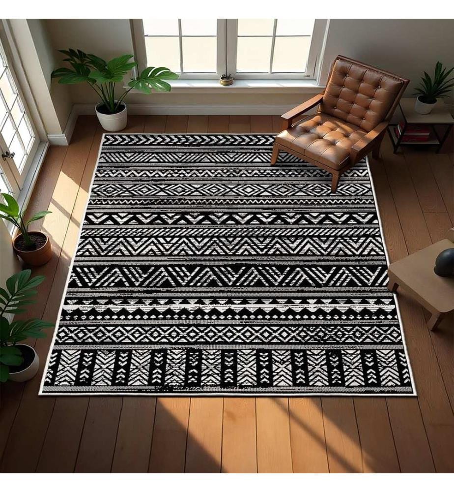 Tappeto, 160 x 230, nero, 100% POLIESTERE