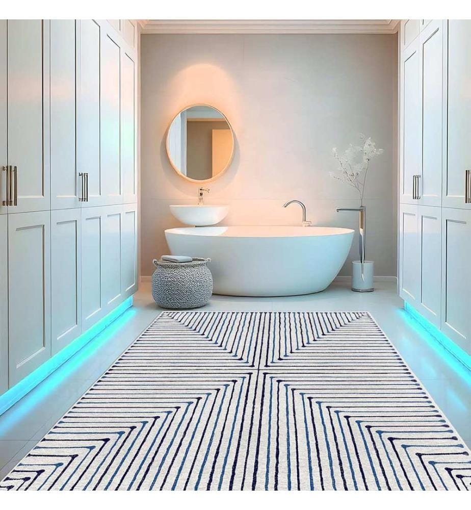 Tappeto, 160 x 230, blu navy, 100% POLIESTERE