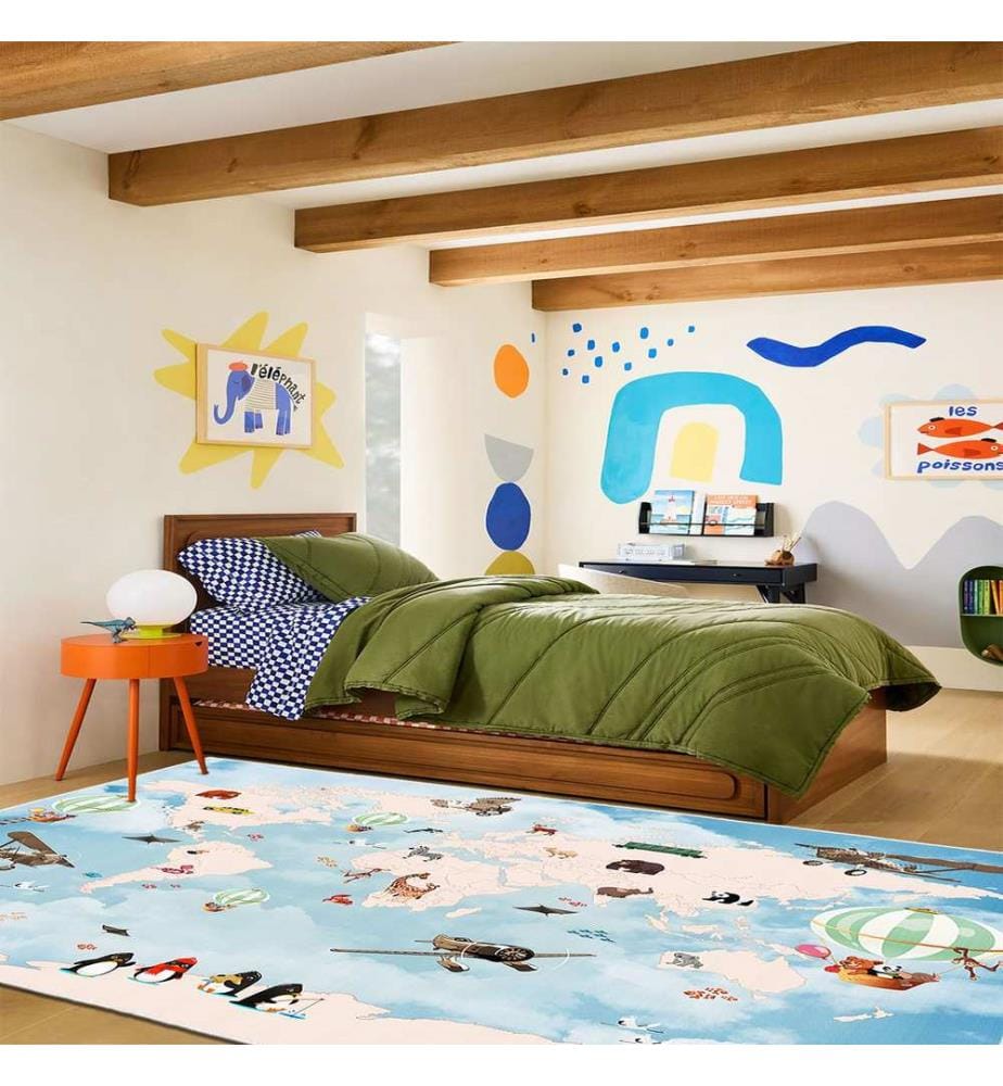 Tappeto, 160 x 230, blu, 100% POLIESTERE