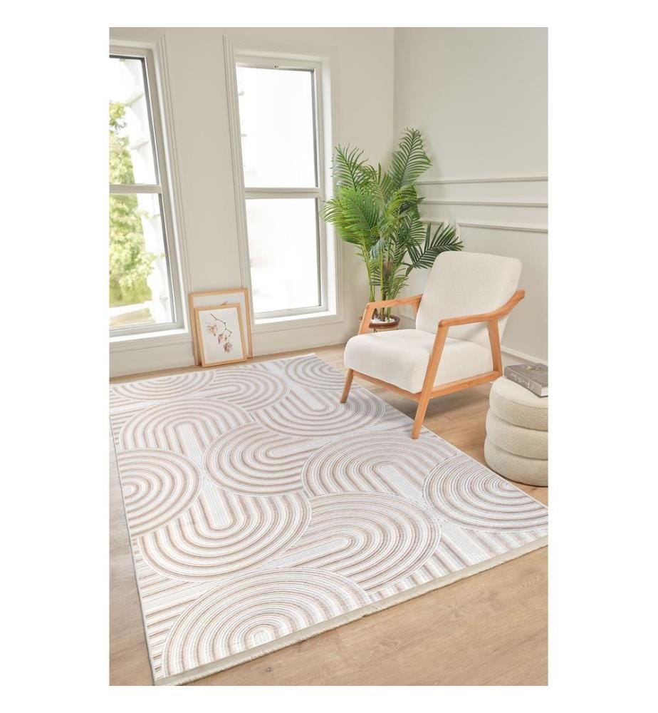 Tappeto, 160 x 230, Crema, Marrone, POLIPROPILENE / POLIESTERE