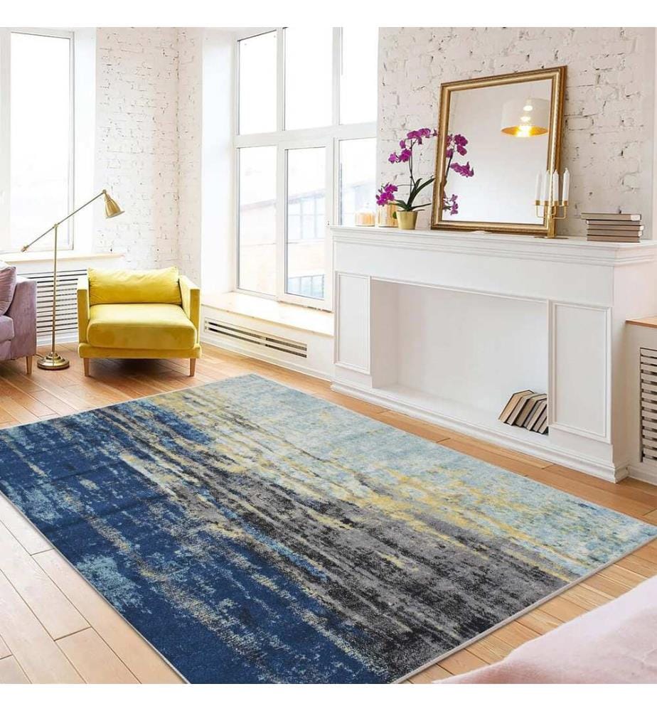 Tappeto, 160 x 230, Blu, 70% COTONE / 30% POLIESTERE