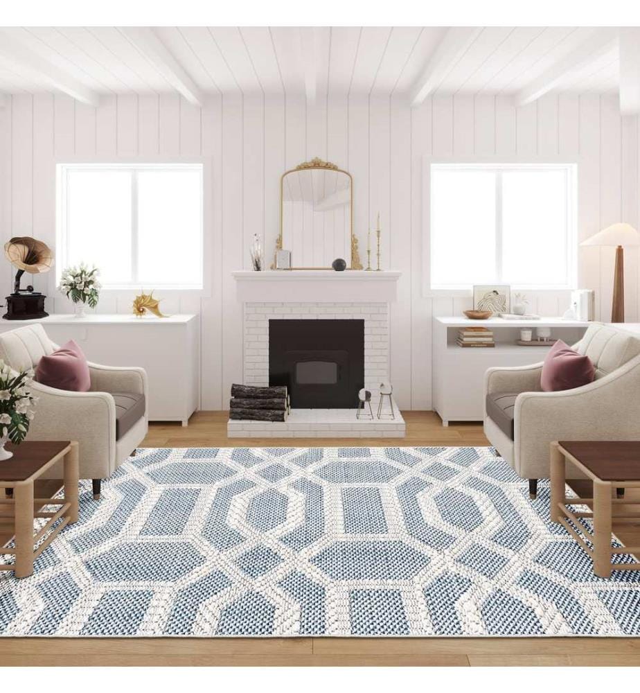 Tappeto, 160 x 230, Blu, 70% COTONE / 30% POLIESTERE