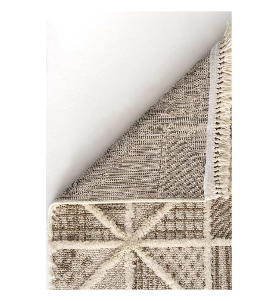Tappeto, 120 x 450, Crema, 100% POLIESTERE