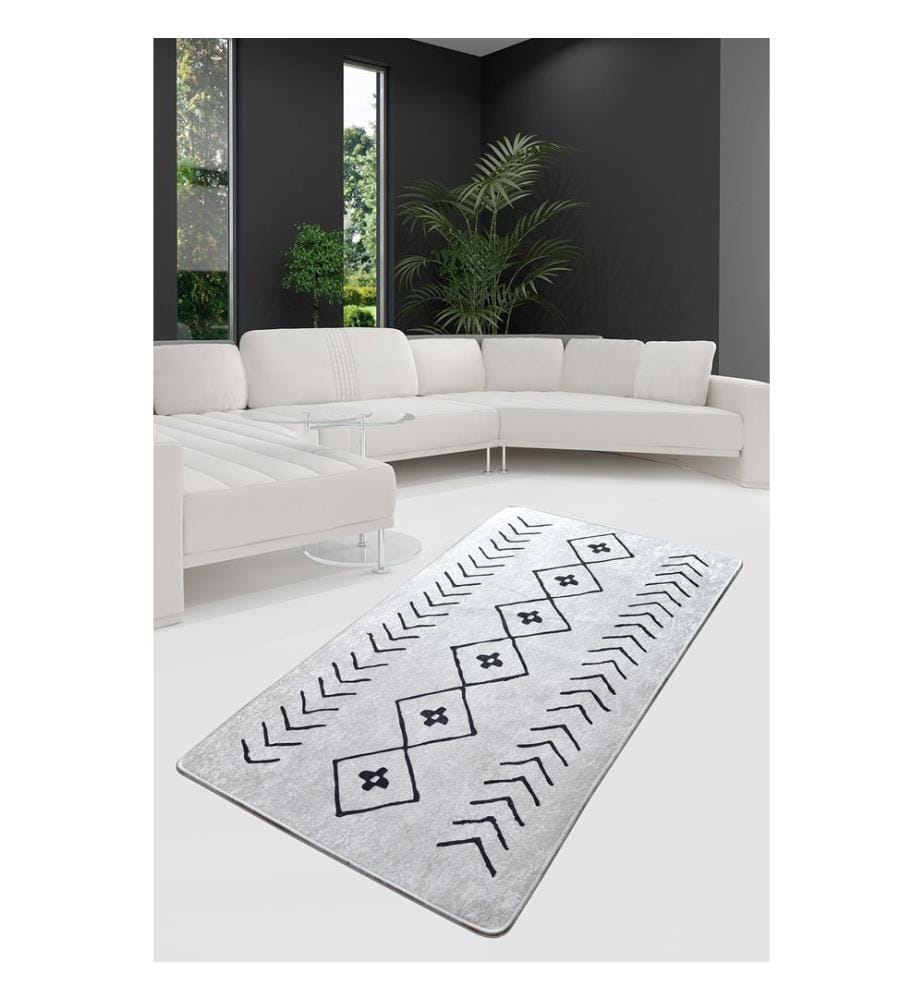 Tappeto, 160 x 230, Ecru, Nero, 100% POLIESTERE