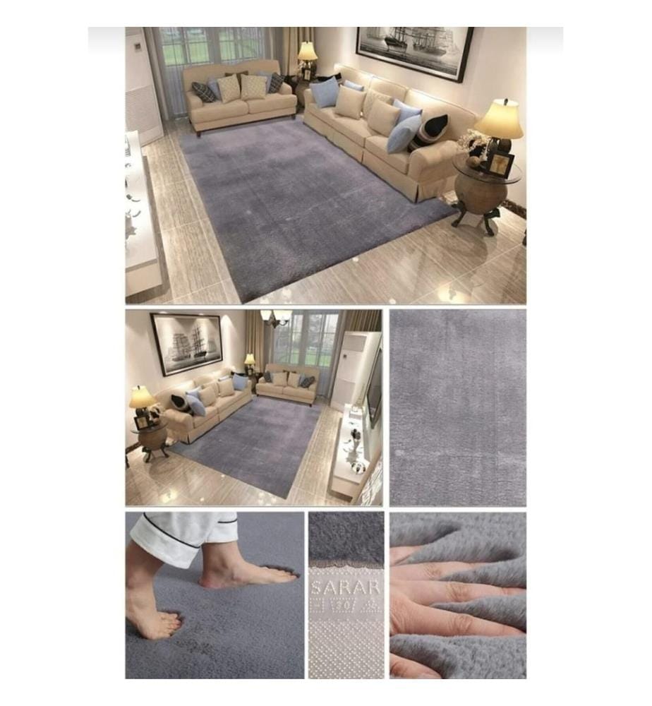 Tappeto, 150 x 230, Grigio scuro, 100% POLIESTERE