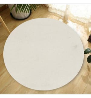 Teppich, 150 cm, Weiss, 100 % POLYESTER