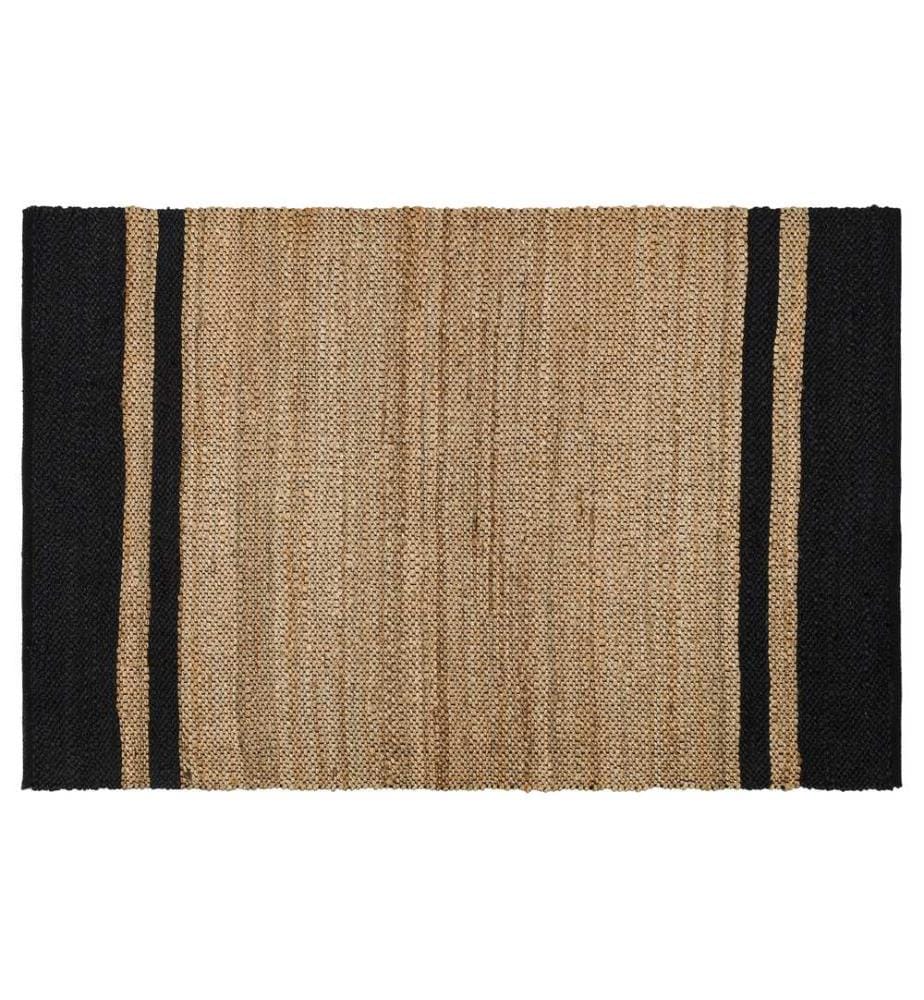 Tappeto, 120 x 180, Nero, Beige, 100% JUTA