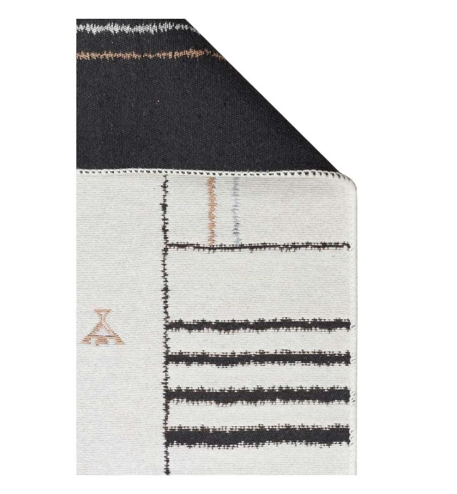 Tapis, 80 x 150, Noir, Blanc, 100 % COTON