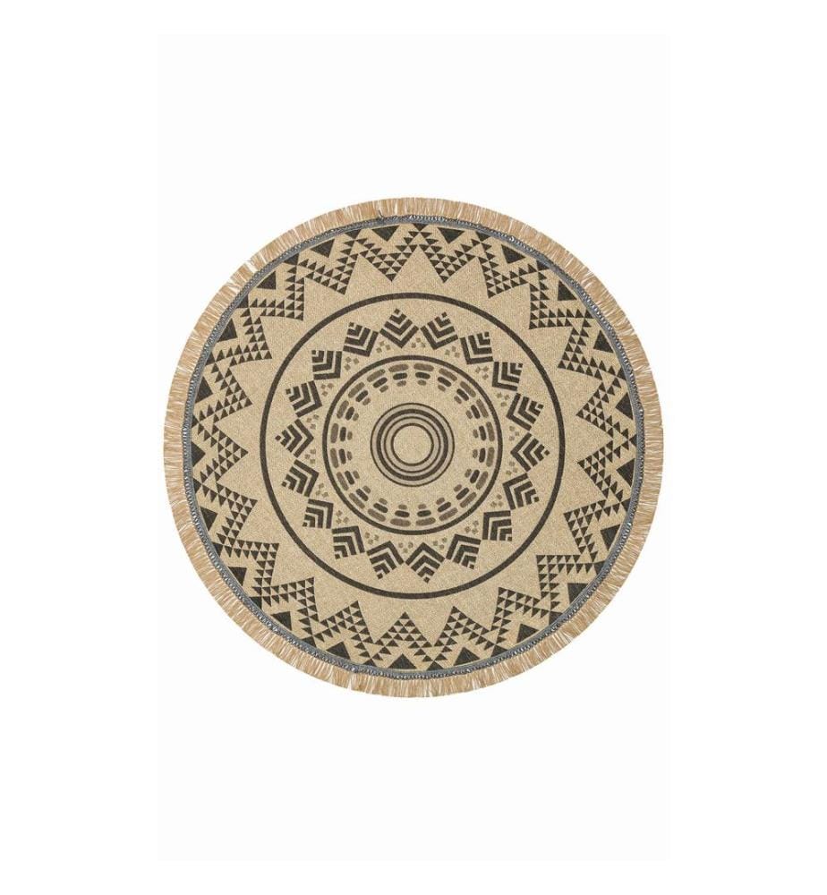 Tappeto, 155 x 155, Nero, 65% COTONE / 25% ACRILICO / 10% POLIESTERE