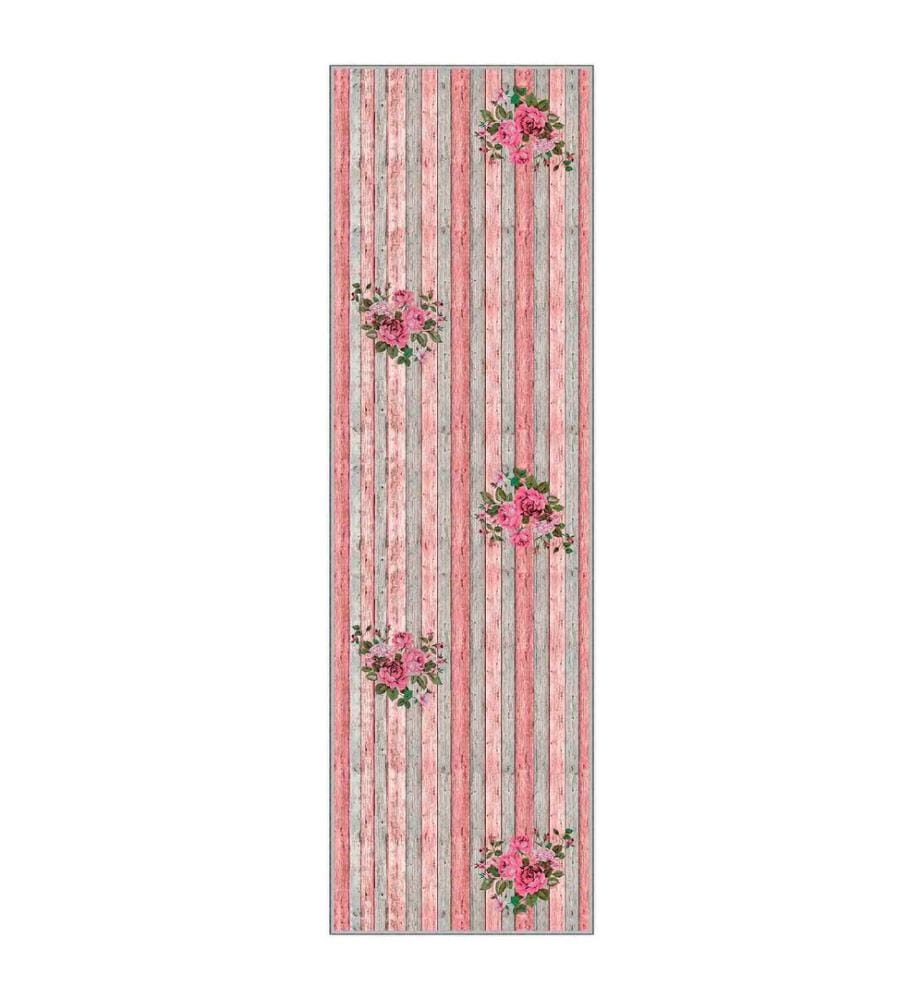 Tappeto, Rosa, Grigio, Verde, 100% Poliestere, 80 x 100 cm