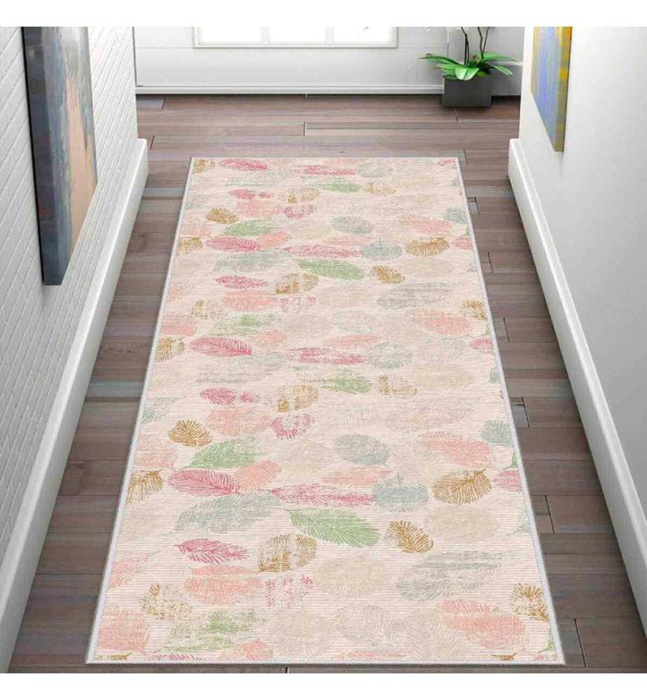 Tapis, rose, poudre, vert, brun, 100% polyester, 50 x 80 cm