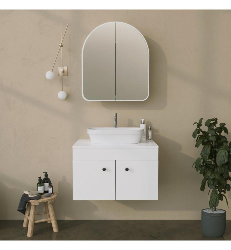 Mobiletto da bagno, Bianco, Pannello rigido