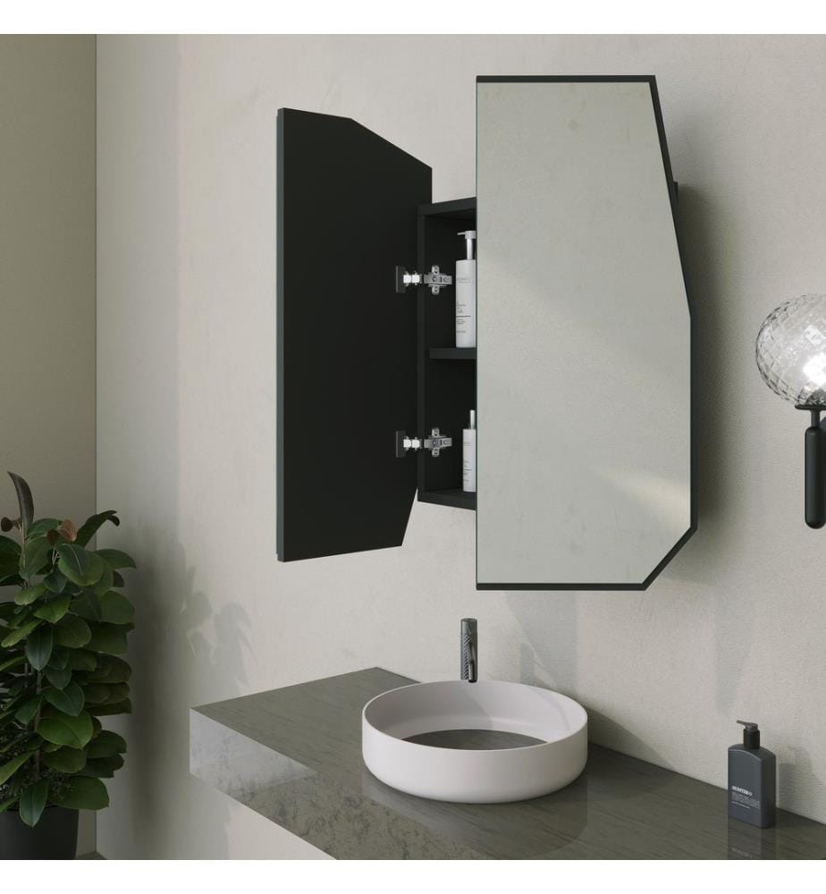 Mobile da bagno, Nero, MDF