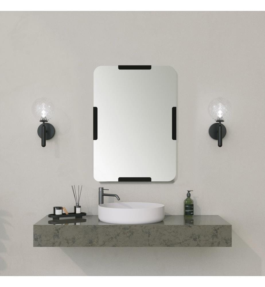 Specchio decorativo, Nero, MDF