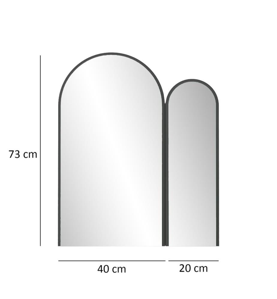 Specchio decorativo, Nero, MDF