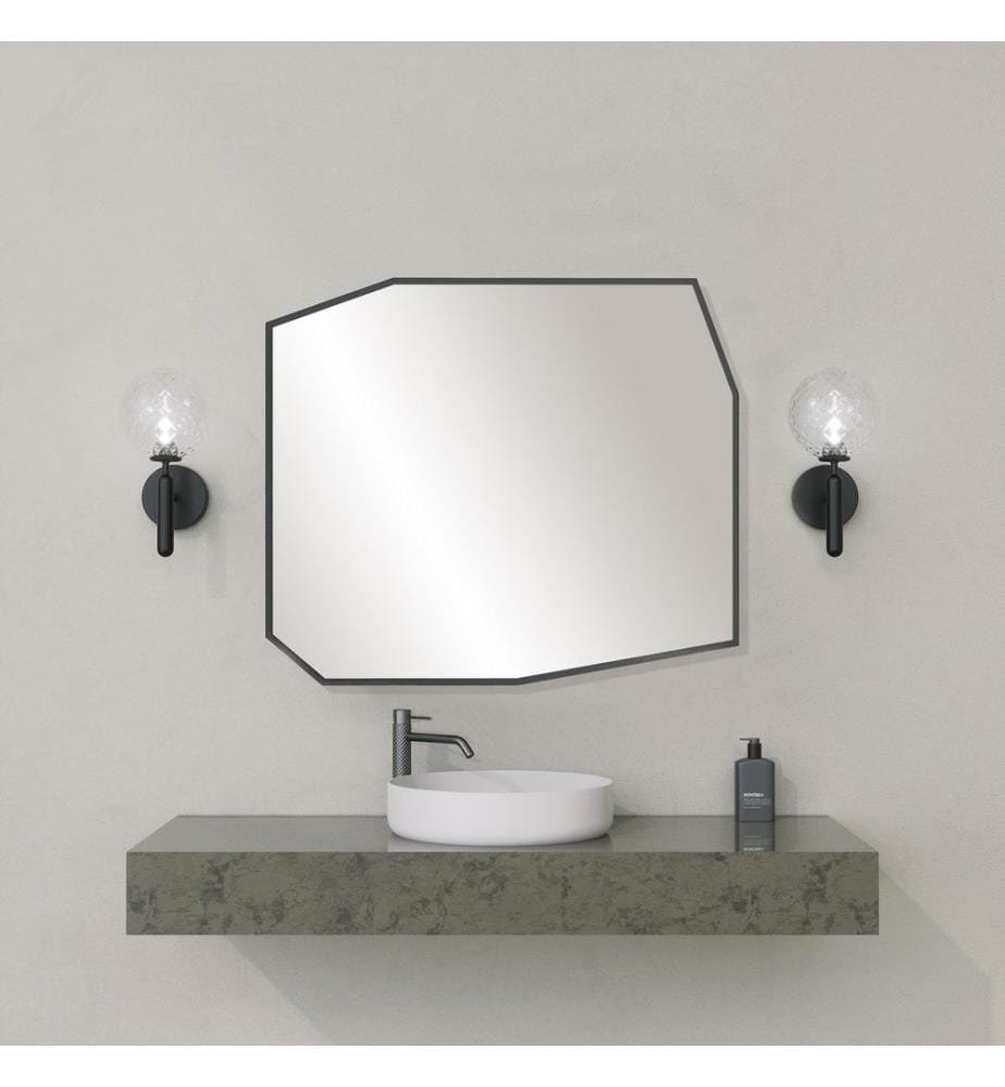 Specchio decorativo, Nero, MDF
