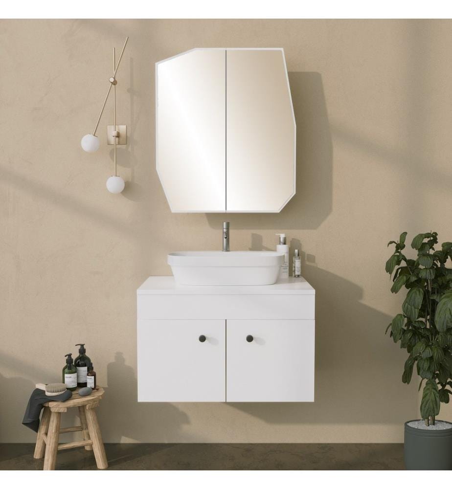 Mobile da bagno, Bianco, Pannello rigido