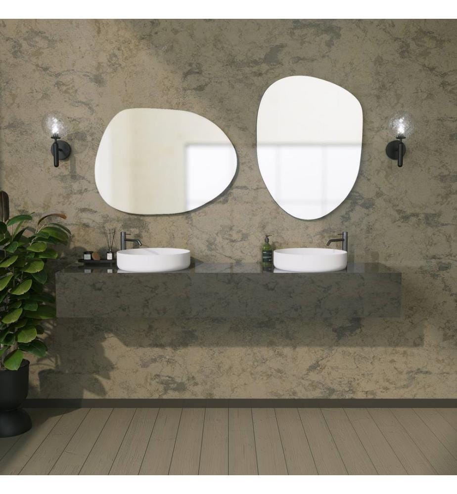 Specchio decorativo, Nero, MDF