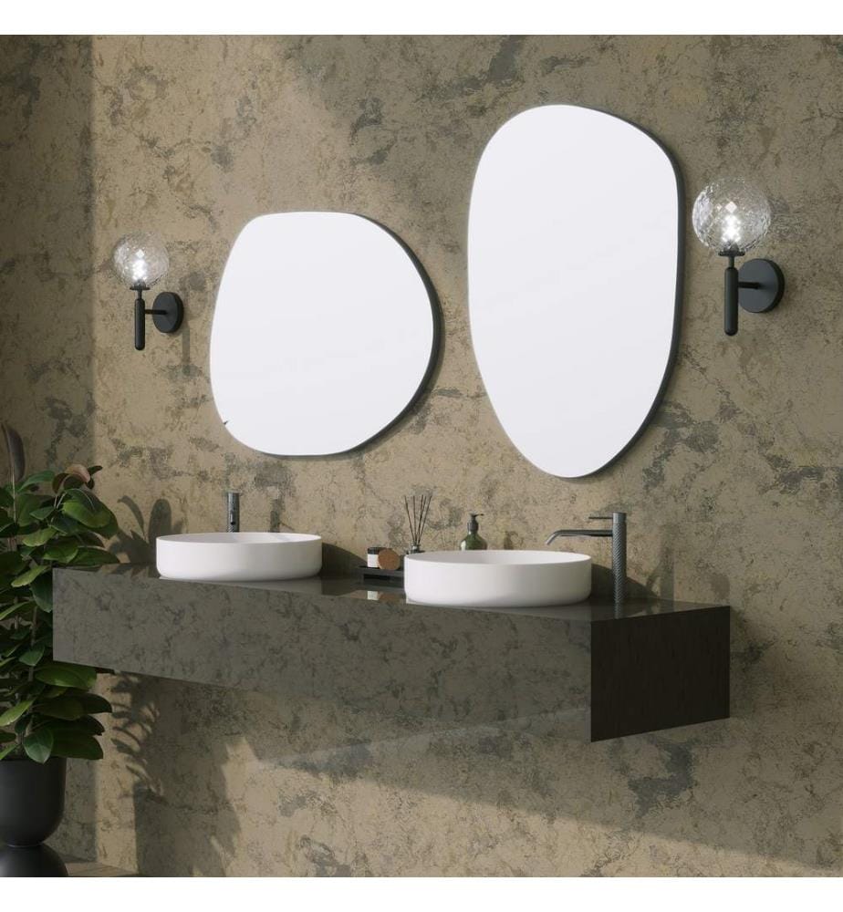 Specchio decorativo, Nero, MDF