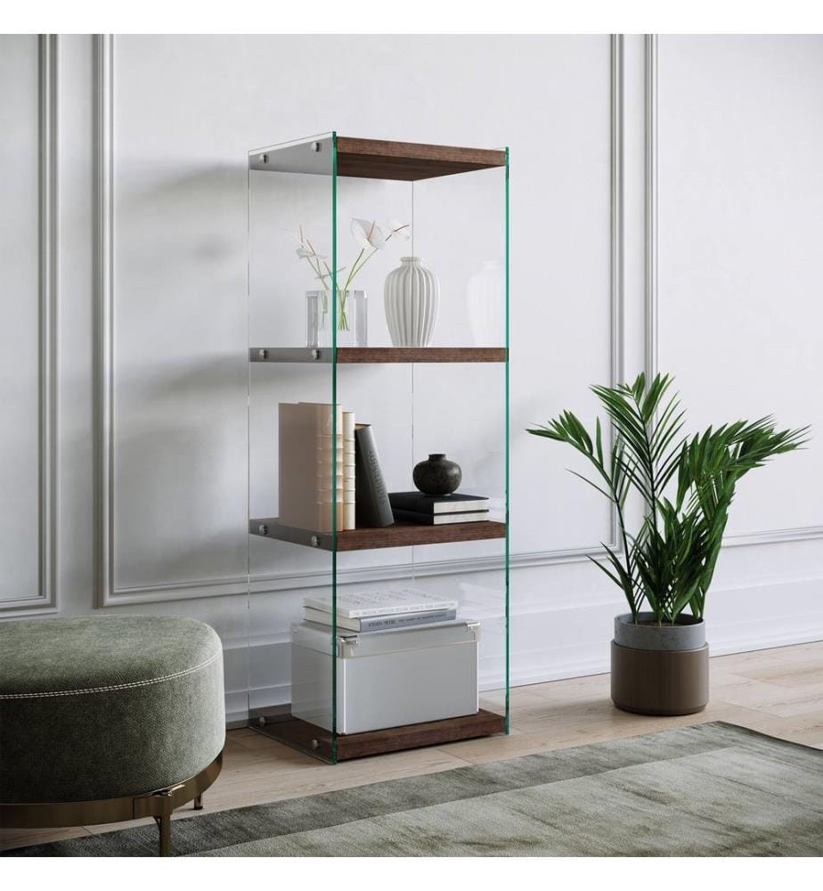 Bookshelf, Walnut, Pine Solid Wood