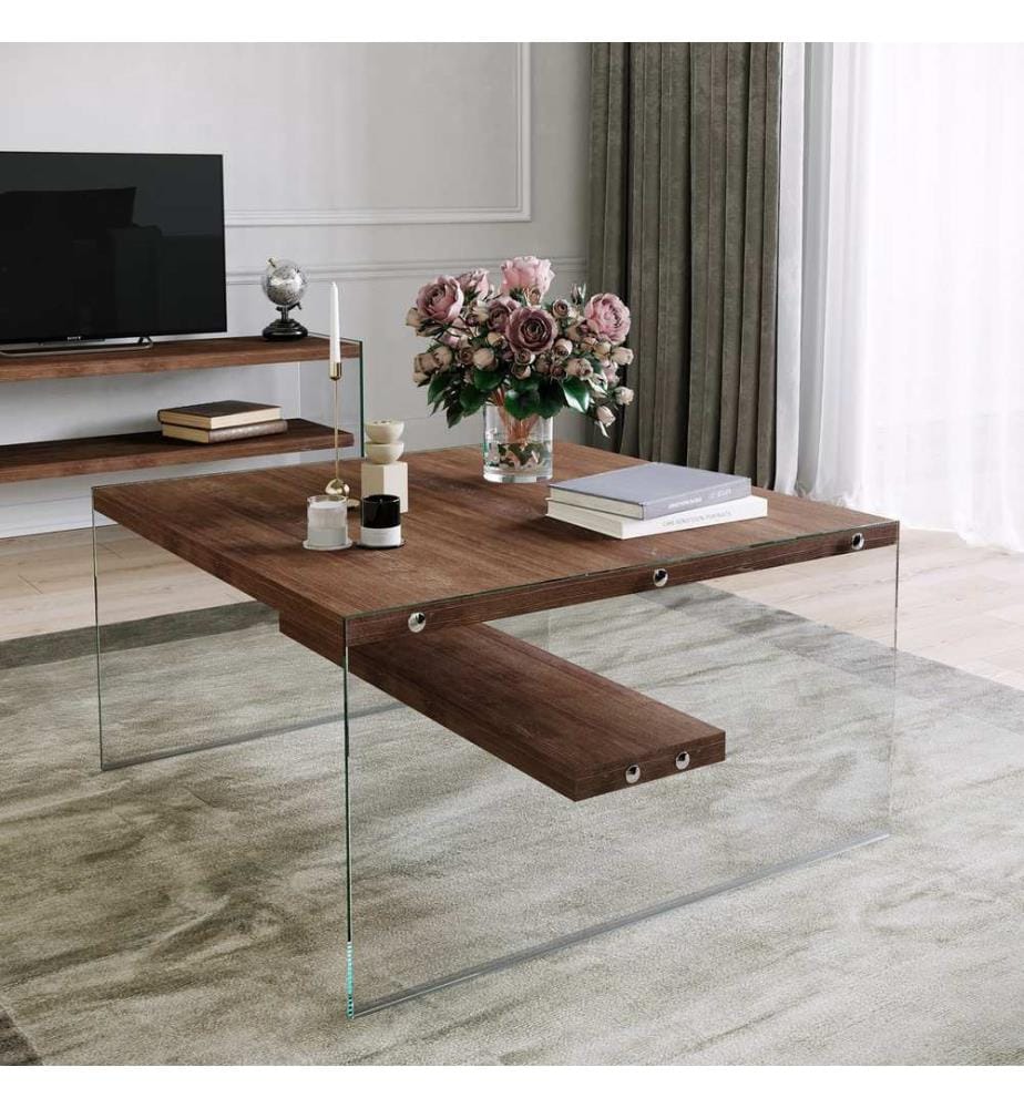 Coffee Table, Walnut, Pine Solid Wood
