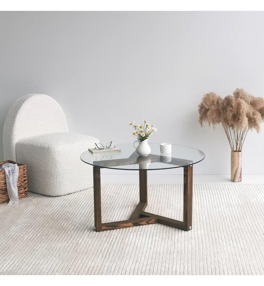 Couleur Noix, Tables Basses, 40X75X75 cm, Verre À Dégusté