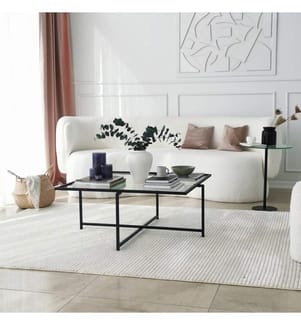 Noir, Tables Basses, 35X85X85 cm, Verre À Goûté
