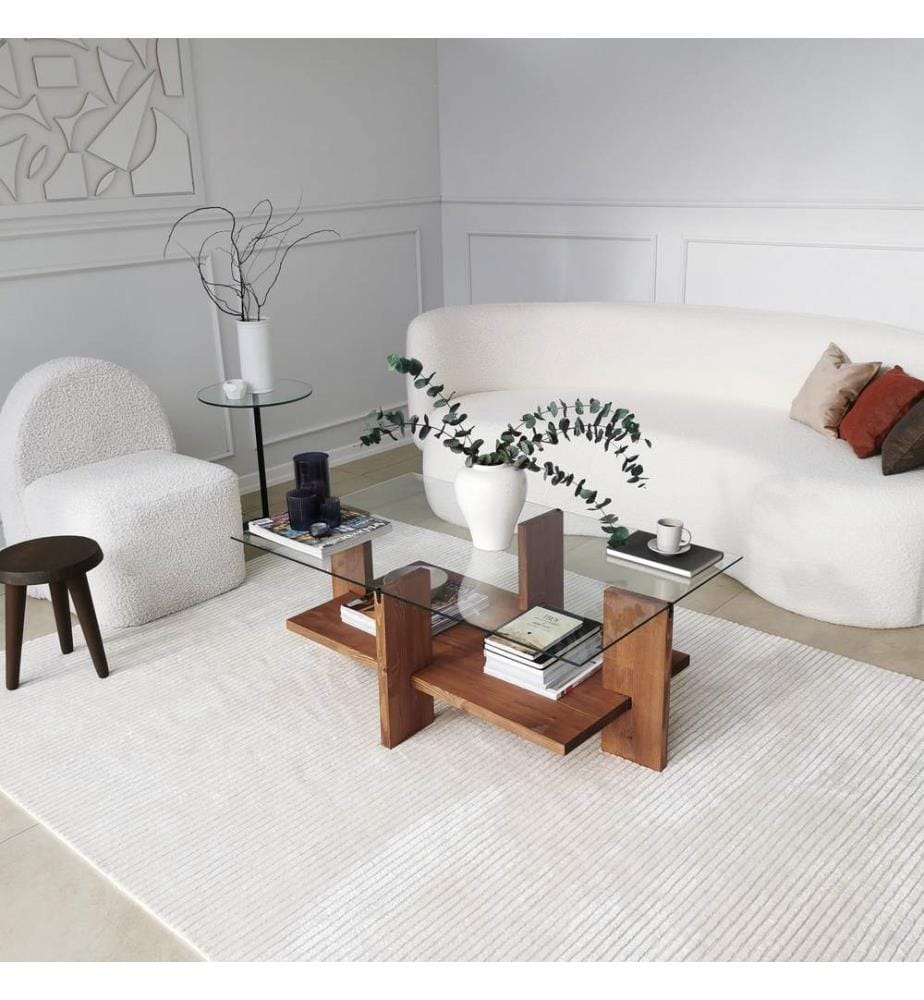 Legno, Tavolini, 40X105X60 cm, Vetro Degustato