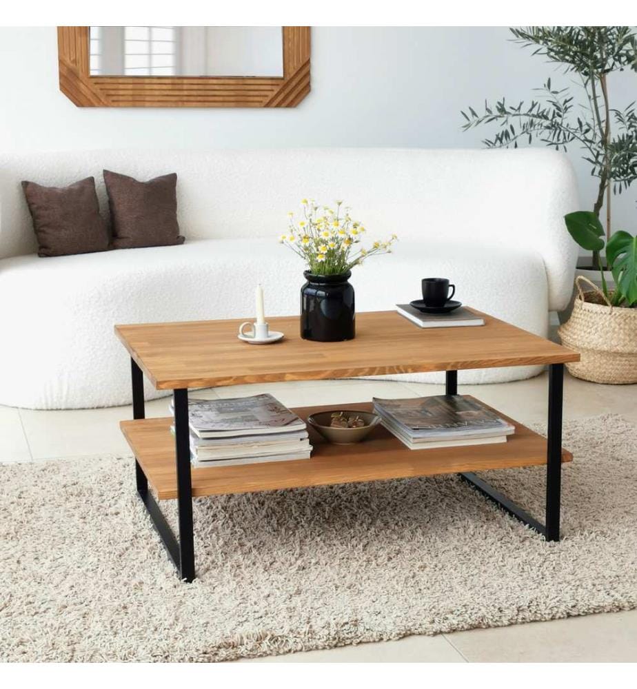 Couleur Chêne, Tables Basses, 40X40X60 cm, En Bois Solide En Pin