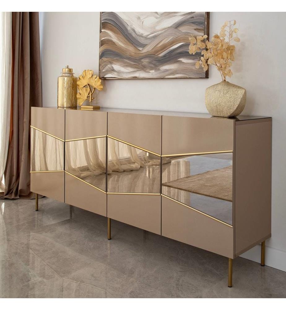 Console, Bronzo, Oro, MDF