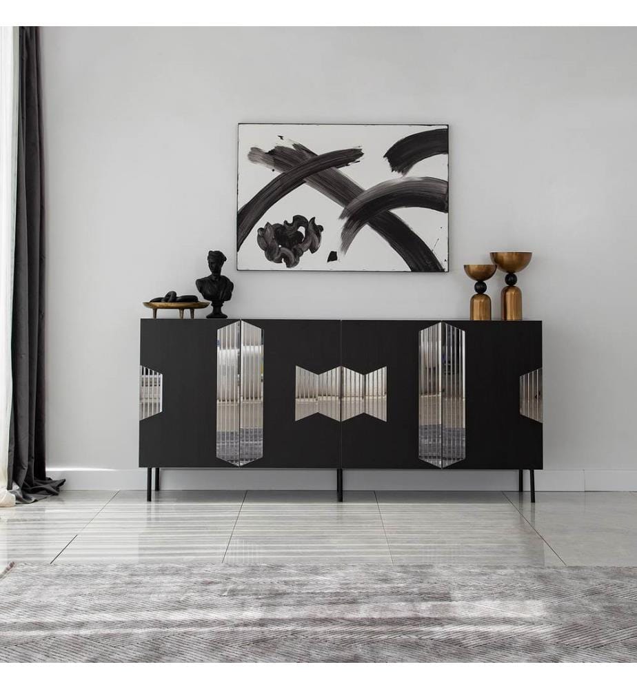 Console, Noir, Fumée, Panneau de particules mélaminé