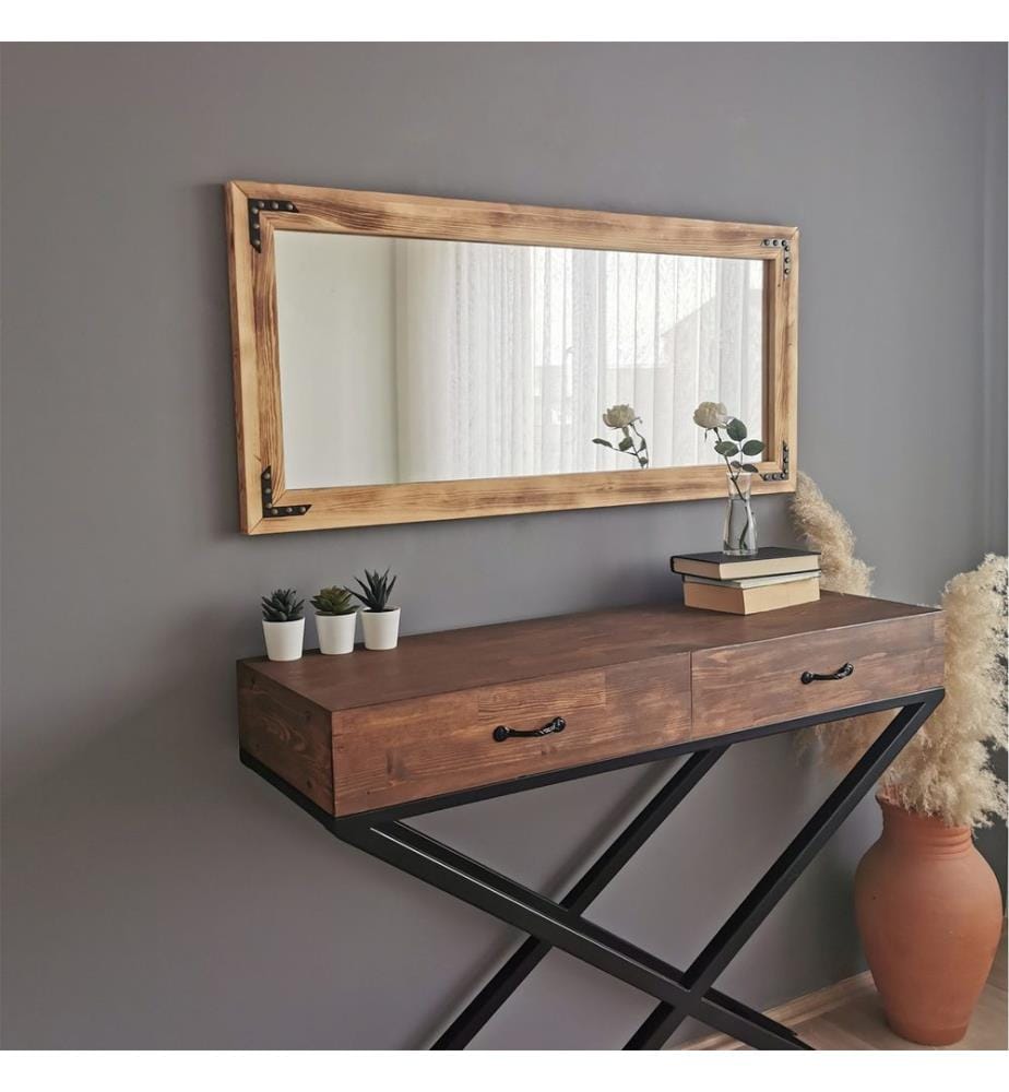 Mirror, Walnut, Pine Solid Wood