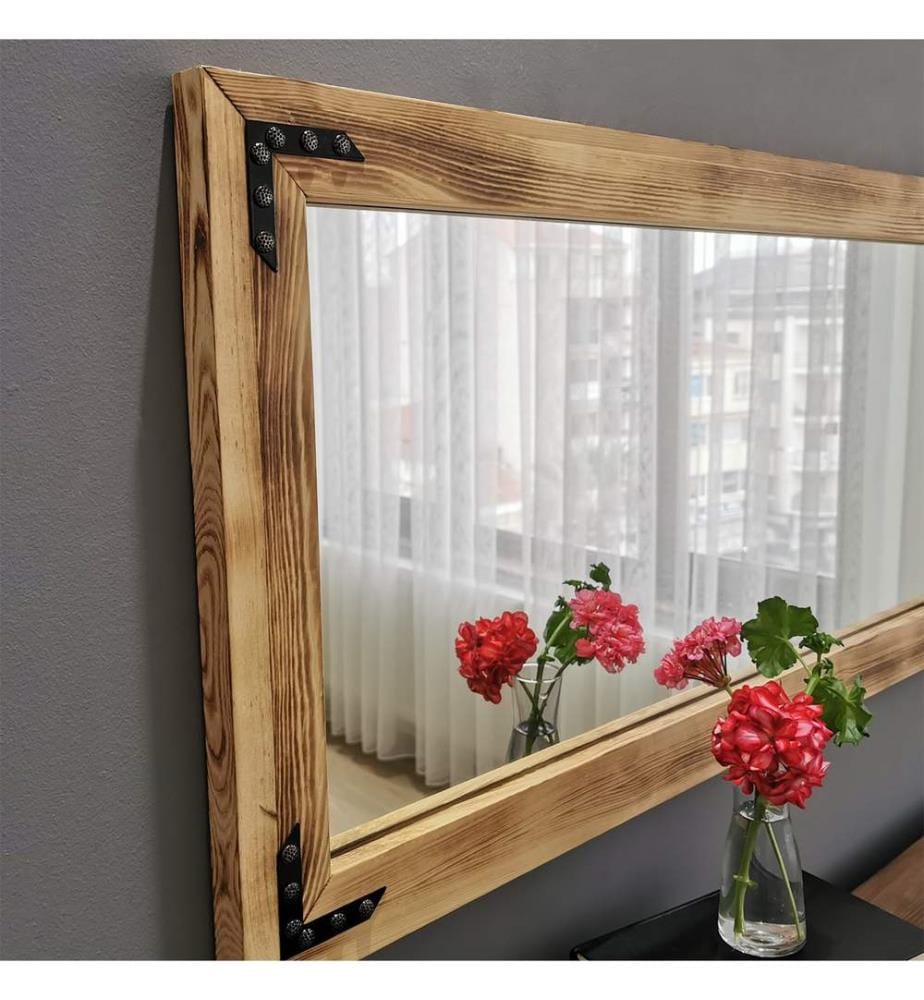 Mirror, Walnut, Pine Solid Wood
