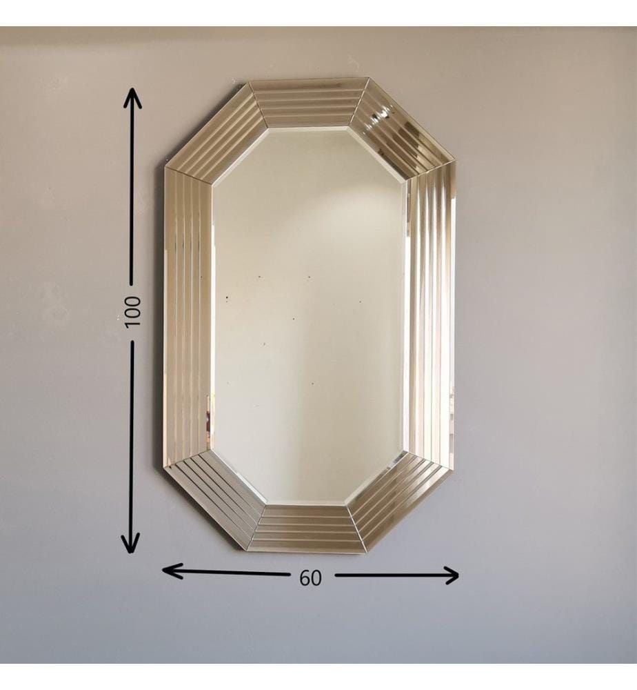 Bronzo, Specchio Da Parete, 100X60 cm, MDF