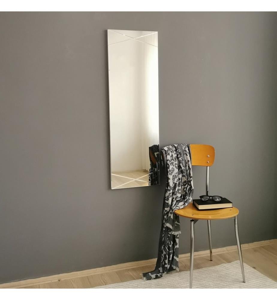 Argento, Specchio Da Parete, 105X35 cm, MDF