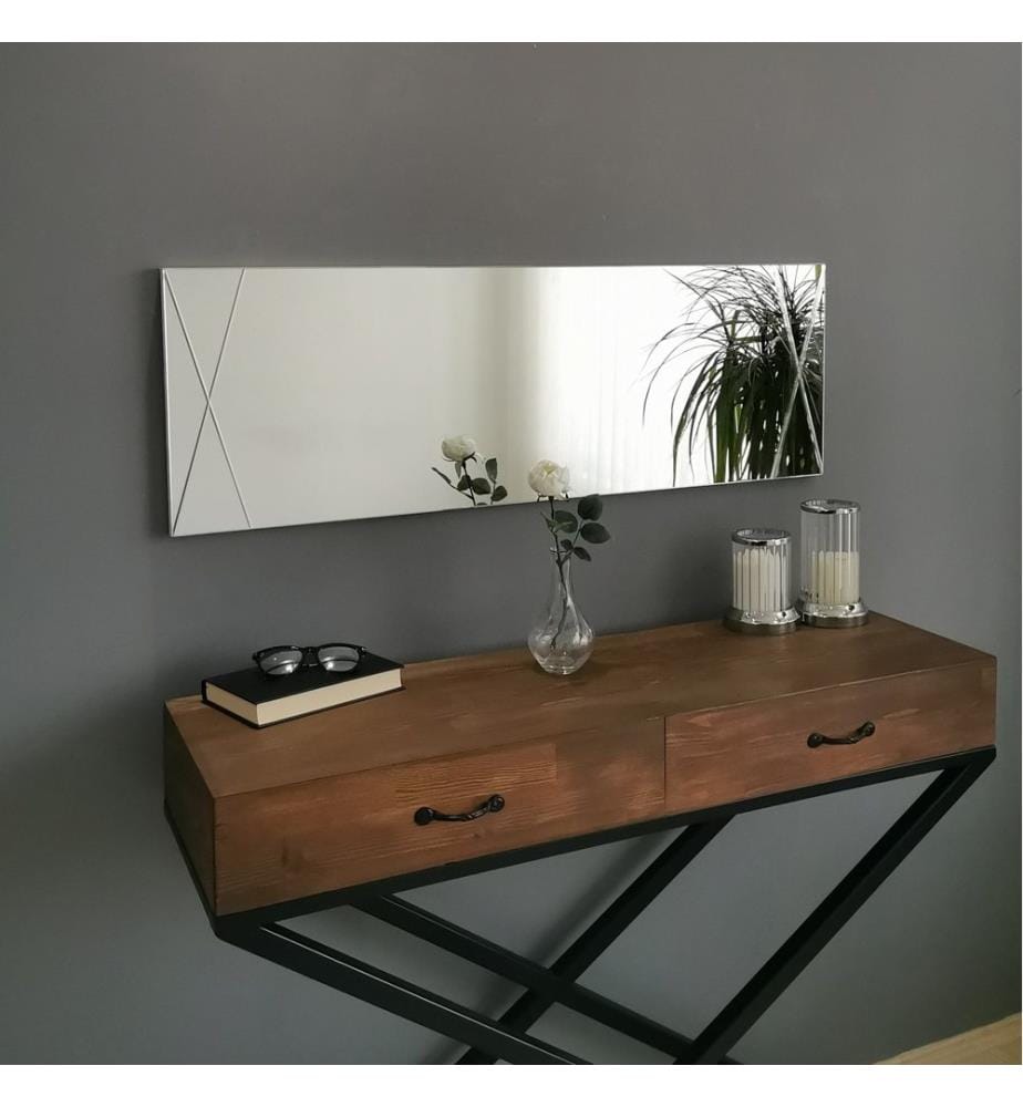 Argento, Specchio Da Parete, 105X35 cm, MDF