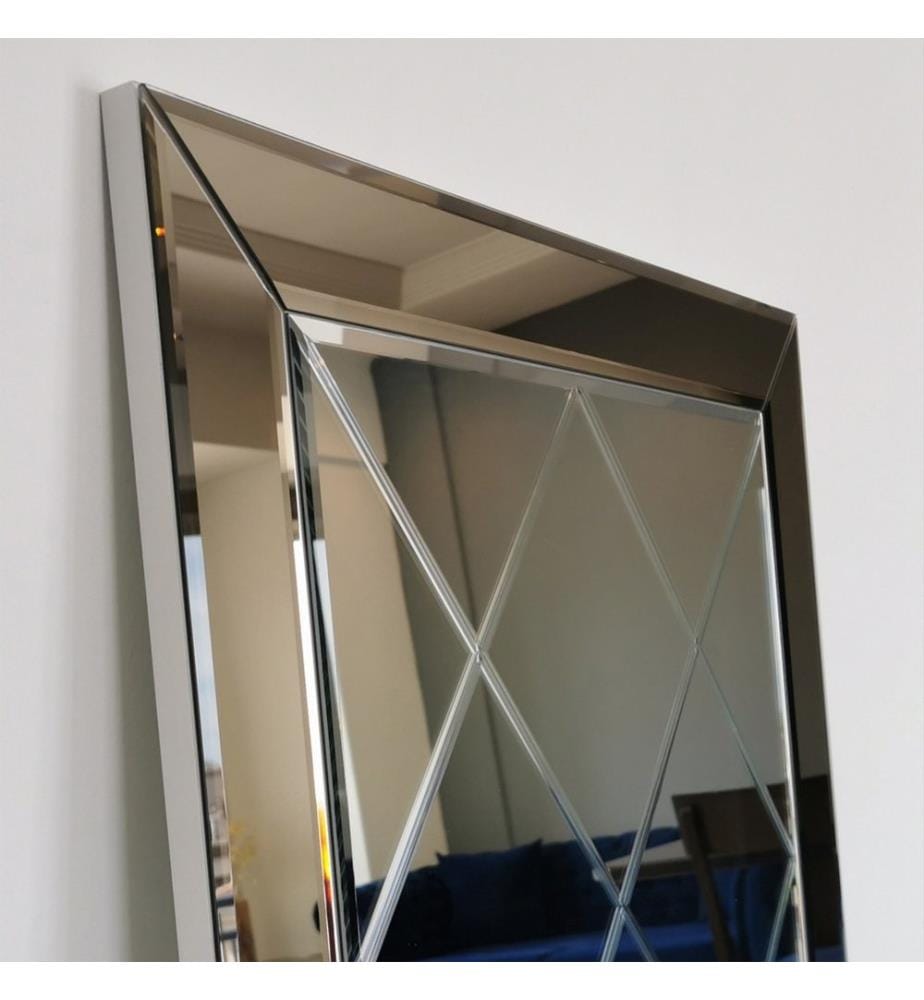 Argento, Specchio Da Parete, 130X65X2,2 cm, MDF